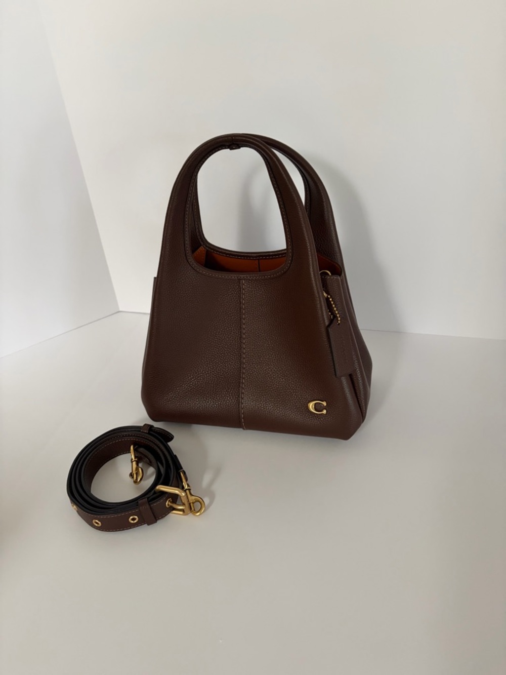 Coach Lana Shoulder Bag 23 Maple/Brass with Crossbody Strap